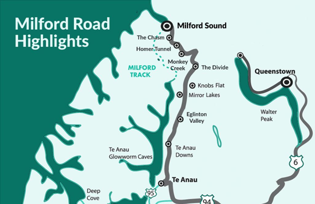 Milford Sound Maps milford-sound-road-map