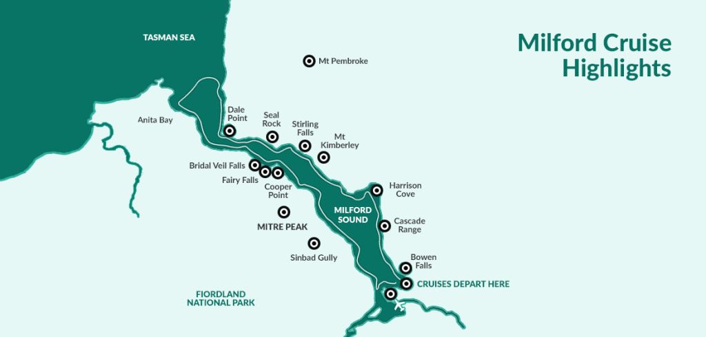 Milford Sound Maps Milford Sound Cruise Map